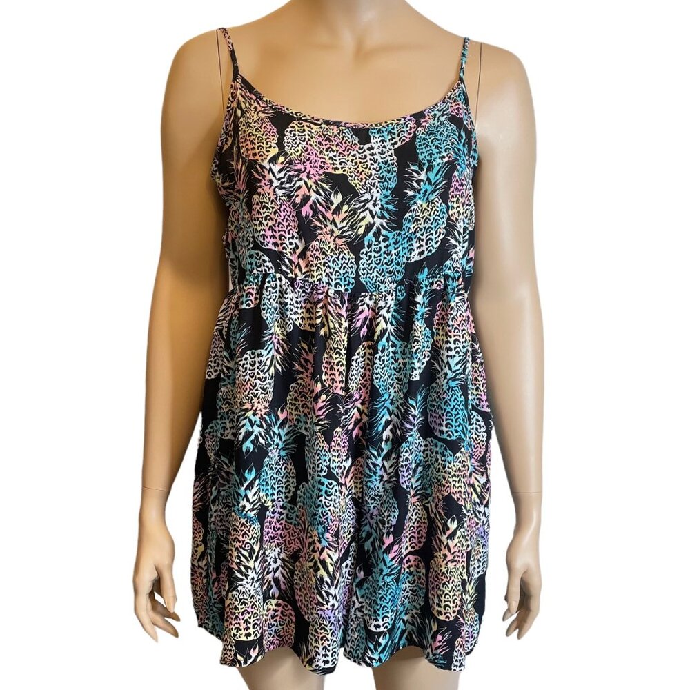 Living Doll Los Angeles Y2K Neon Pastel Pineapple Romper 1X